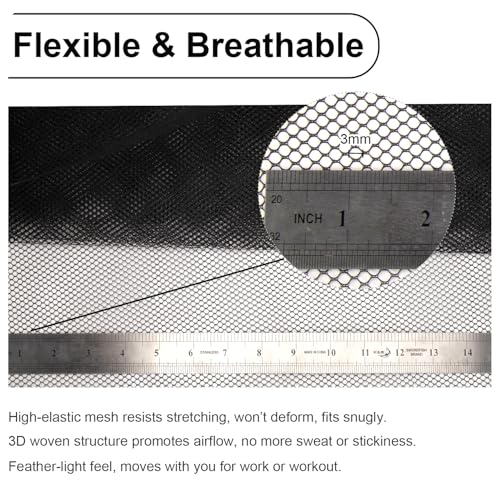 59" x 72"(2 Yards) Black Mesh Fabric | Slightly Stretchy for Sewing Projects, Backpack Pocket and Straps, Netting Clothes and Shopping Bag - color: Black