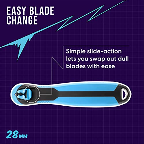 Zoid 28mm Rotary Cutter with Grip, Fabric Cutter Wheel, Rotary Cutter Blade, Craft Cutting Tool, Freehand Tool For Fabrics and Multiple Projects - size: 28mm