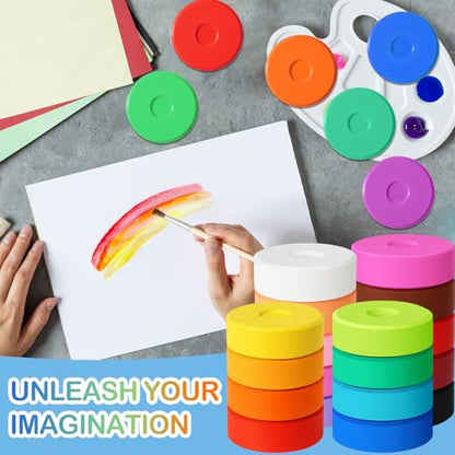 Nuanchu 72 Pcs Tempera Paint Cakes 18 Colors Large Washable Cake Paint 2.24 x 0.71inch Paints Blocks Art Supplies for Classroom Art Painting Drawing