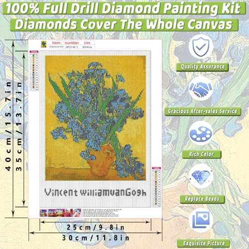 3 Pack Van Gogh Diamond Art Kits for Adults Diamond Painting Kit Beginner - color: DP03148, size: Round Drill