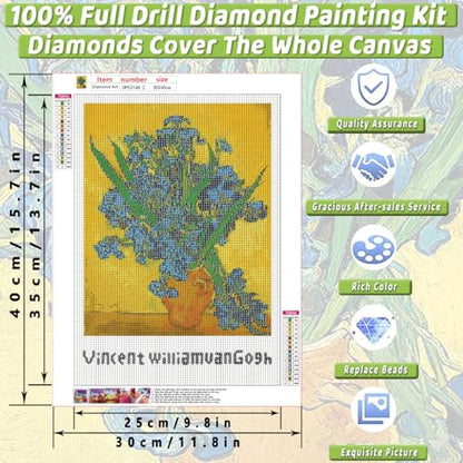 3 Pack Van Gogh Diamond Art Kits for Adults Diamond Painting Kit Beginner - color: DP03148, size: Round Drill