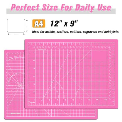 DIYSELF 9in×12in Cutting Mat, A4 Self Healing Craft Mat for Sewing - color: Pink, size: 12"L x 9"W