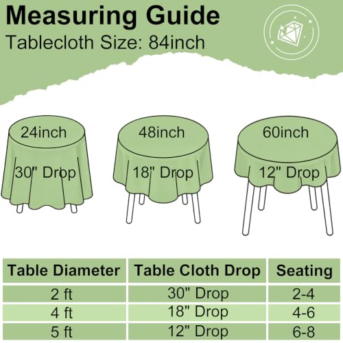 misaya 6 Packs Plastic Table Cloth Black Disposable Tablecloth - color: Black, size: 84" Round