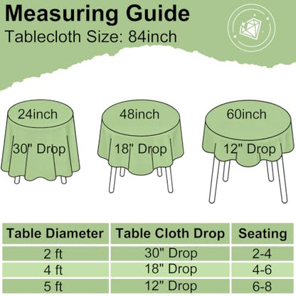misaya 6 Packs Plastic Table Cloth Black Disposable Tablecloth - color: Black, size: 84" Round