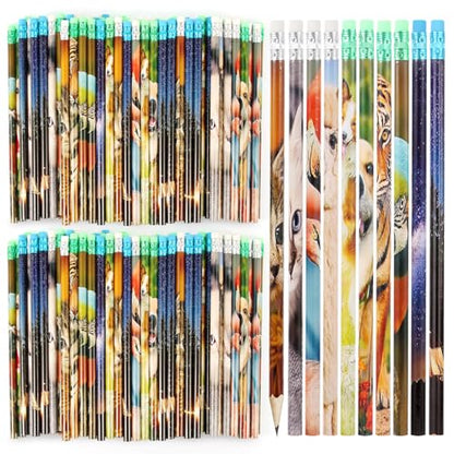 Kolewo4ever 200 Pieces Animal Pencils Galaxy Sky Pencils Alpaca Tiger Flamingo Natural Animal Pencils for Teachers Classrooms Reward Party Supplie School,Learning Activities (200)