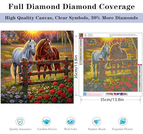 HHMATITS Horse Diamond Art Kits for Adults, Diamond Painting 14X14IN - color: Horse