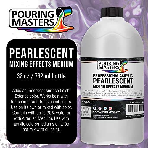 Pouring Masters 32 Oz (Quart) Acrylic Pearlescent Effects Medium - size: 32-ounces