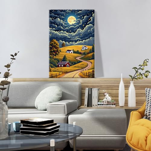 ATDMS Landscape Paint by Numbers Kit for Adults with Frame, 8x12 Inch - color: Landscape 273