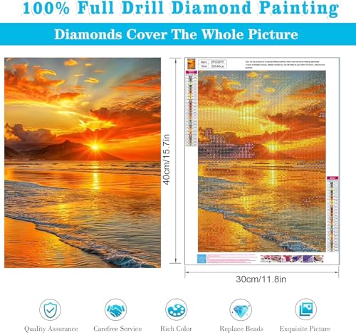 RYMILIE Sunset Diamond Art Kits for Adults Diamond Painting Kit 12x16in - color: DP00899