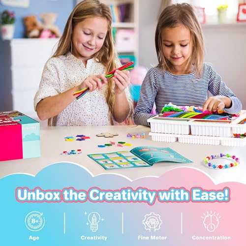 ROBOTIME Ultimate Craft Gift for Girls Ages 8-12 | All-in-One Creative Arts & Crafts Kit with 1600+ Pieces | DIY Maker Warehouse for Beginner Kids 8-12