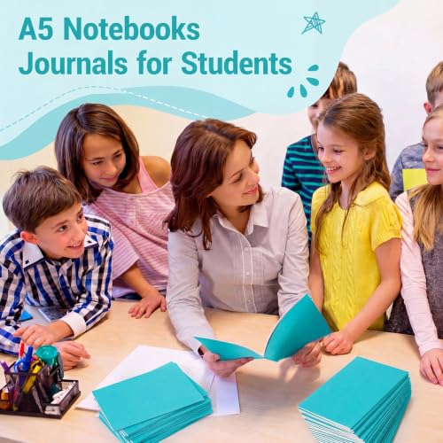 Mimorou 100 Pcs A5 Journals Notebooks Bulk,Cyan,Lined - color: Cyan, style: Lined