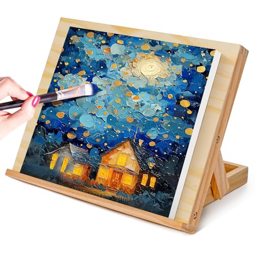 Easel for Painting Tabletop Easel 13 4/5 by 11 2/5 in | Adjustable Angle Art Easels for Painting Art Supplies for Adults Student Artist - color: Wood Easel