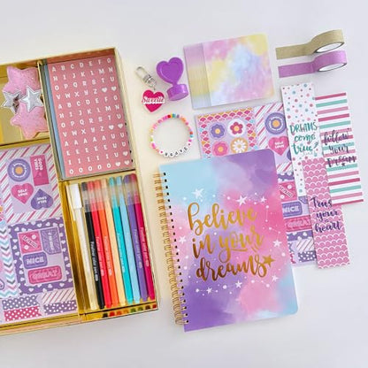 Nollh DlY Journal Kit for Girls Scrapbook Gifts for 8-12 Year Old Girl | 200+PCS Teen Tween Girl Gifts Trendy Stuff Stationery Set Art Crafts Kit 8 9 10 11 12 13 14 Year Old Girl Birthday Gift
