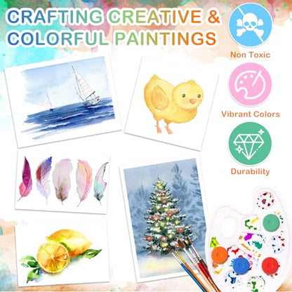 Nuanchu Tempera Paint Cakes 15 Colors Washable Art Supplies, 15 Pcs