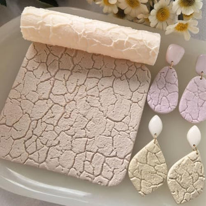 HOBBIESAY 1PC Cobblestones Polymer Clay Texture Roller 3D Printed Rollers for Clays Modeling Embossing Earring Maker Roller Pottery Textures Rollers Polymer Clay Crafts for Creating Clays Texture - color: Blanched Almond