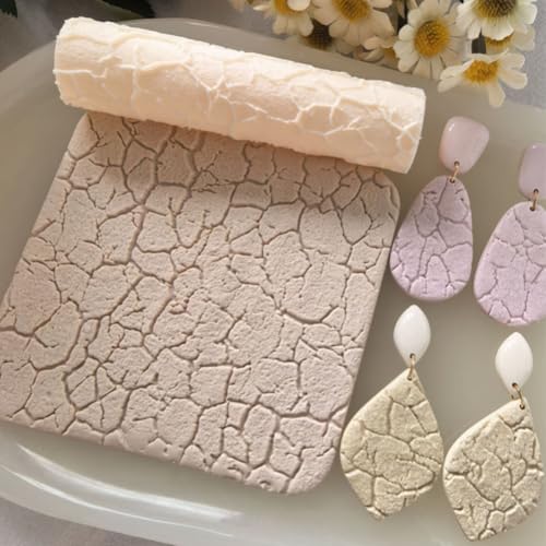 HOBBIESAY 1PC Cobblestones Polymer Clay Texture Roller 3D Printed Rollers for Clays Modeling Embossing Earring Maker Roller Pottery Textures Rollers Polymer Clay Crafts for Creating Clays Texture - color: Blanched Almond