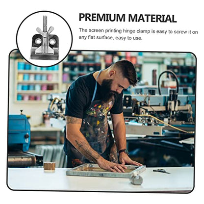 Angoily Silk Screen Printing Clamp Plate for DIY Screen Printing Hinge Clamp Lightweight Compact Edges Sturdy Professional Tool - color: Silver