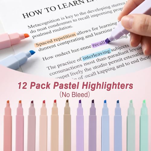 MoKo Pencil Case with Supplies, 59Pcs Aesthetic School Set, Pink | Includes gel pens, wooden and mechanical pencils, 0.5 and 0.7 mm refills, highlighters, erasers and sharpeners. - color: Pink-59P