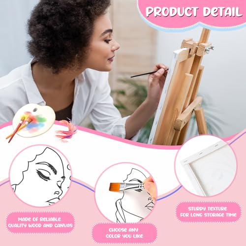 Sherr 20 Pcs Pre Drawn Canvas Afro Queen for Painting for Adults | Bulk 8" x 10" Pre Stretched Outline Painting Boards African American for Beginners Students, Party Favor - style: Vivid