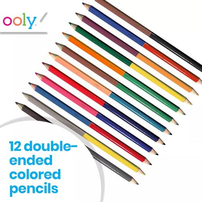 Ooly Double-Ended Colored Pencils, Set of 12, 24 Colors - style: Double-Ended