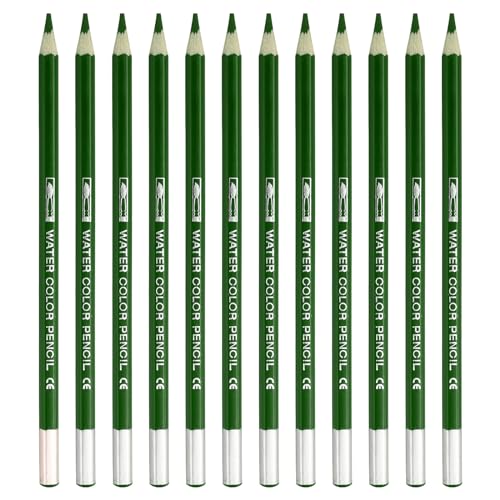 PATIKIL Watercolor Pencil, 12Pcs Water Soluble Pencils for Blending, Coloring, Sketch Drawing, Painting, Green - color: Green