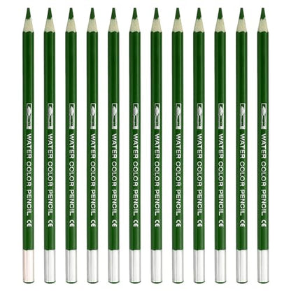 PATIKIL Watercolor Pencil, 12Pcs Water Soluble Pencils for Blending, Coloring, Sketch Drawing, Painting, Green - color: Green