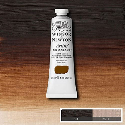 Winsor & Newton Artists' Oil Paint, 37ml Tube, Burnt Umber - color: Burnt Umber, style: 1.25-oz Tube