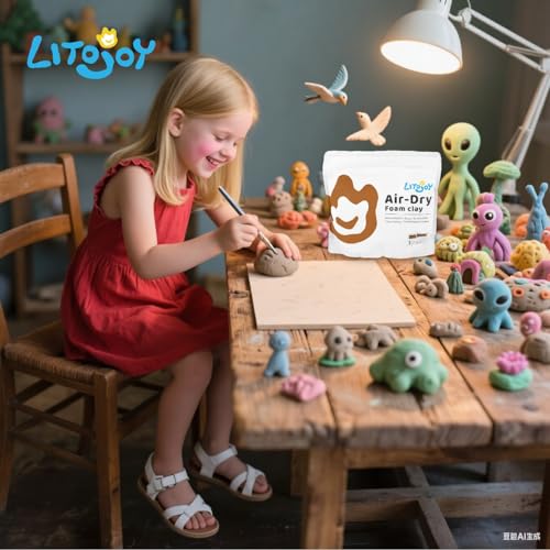Skin Tone Air Dry Foam Clay 1.1lbs/500g, Soft & Easy to Mold | Soft, lightweight, non-sticky and stretchy; easy to mold for family crafts, slime, cosplay props, school art and home decor. - color: Peach
