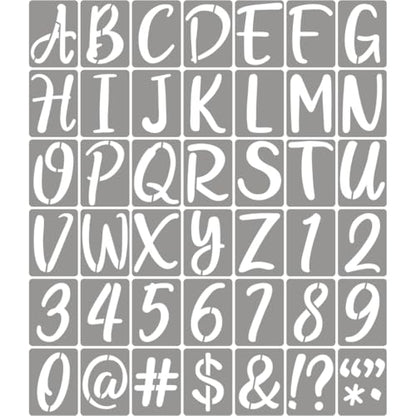7 Inch Letter Stencils for Painting - 42 Pack Alphabet Letter Number Templates with Signs, Reusable Plastic Alphabet Number Stencils for Chalkboard Fabric Rock Wood Crafts Painting - size: 7 Inch