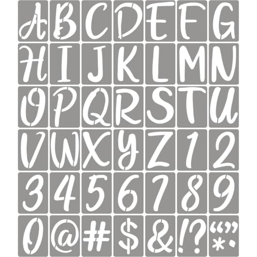 7 Inch Letter Stencils for Painting - 42 Pack Alphabet Letter Number Templates with Signs, Reusable Plastic Alphabet Number Stencils for Chalkboard Fabric Rock Wood Crafts Painting - size: 7 Inch