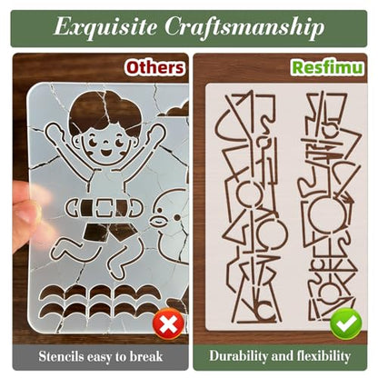 Geometric Texture Stencils for Crafts Reusable 16Pcs Stencils(10X8 Inch) - color: Texture 1