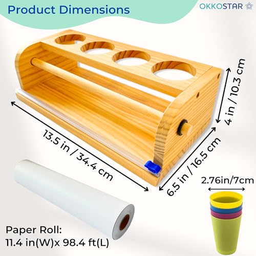 Kids Art Easel & Paper Roll, Tabletop Drawing Station, 30-Pc Set