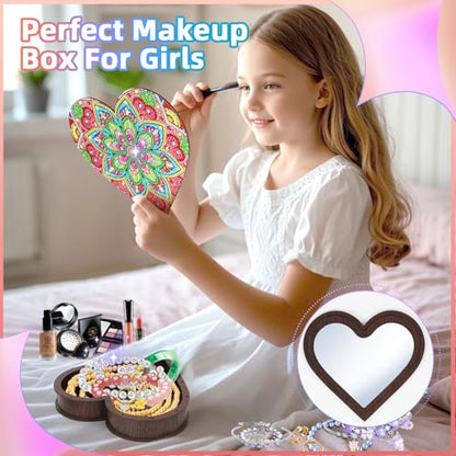 Diakud Arts and Crafts Activities Diamond Gem Art Kit for Kids Ages 8-12 | Jewellery Box Toys for 7 8 9 10 11 12 13 Year Old Girls Boys Gifts Birthday Presents Gift Ideas for Teen Girl 8-10 Years Old - color: flower