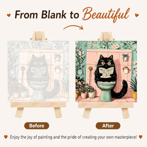 BYGFHLYW Funny Black Cat Paint by Numbers Kit for Adults Beginners - color: PB504-1
