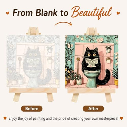 BYGFHLYW Funny Black Cat Paint by Numbers Kit for Adults Beginners - color: PB504-1