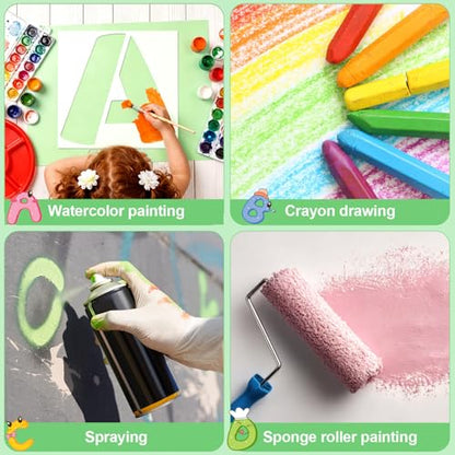 SATINIOR 16 Inch Large Letter Stencils and Numbers, 36 Pcs Reusable Alphabet Stencils Plastic Numbers Templates Craft for Wood Wall Fabric Signage Chalkboard Painting DIY Projects (Cute) - size: 16 Inch, style: Cute