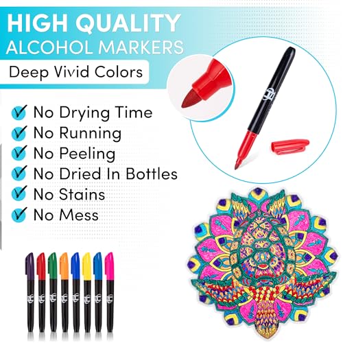 Hula Home Stained Glass Mandala Art Kit - Animal DIY Window Clings with Markers, 10 Suncatchers - Perfect Hobby for Adults, Kids, Teens & Seniors - Ideal Gift for Beginners, Women & Elderly - New - size: New Animal Stained Glass Style