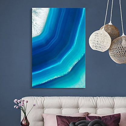 wall26 Canvas Wall Art - Blue Agate Pattern - Giclee Print Gallery Wrap Modern Home Art Ready to Hang - 12x18 inches - color: Artwork - 07, size: 18"L x 12"W