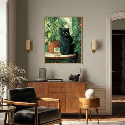 Cat Paint by Numbers Kit for Adults, Paint by Number for Adults 16x20 Inch - color: Smoking Cat (16x20 in)