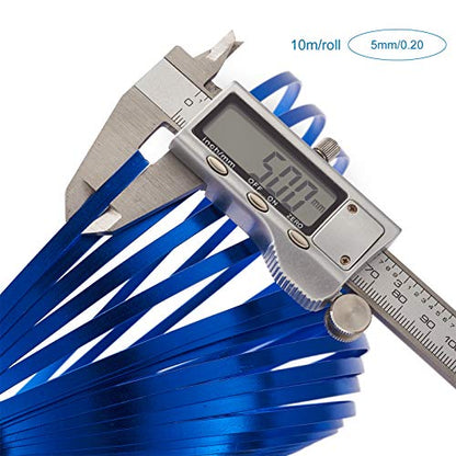 Fashewelry 32.8Ft 5mm Aluminum Flat Wire Solid Bendable Metal Craft Wire Strip for Bezel Sculpting Armature Jewelry Making Gem Metal Wrap, RoyalBlue - color: Flat-5mm-Royal Blue
