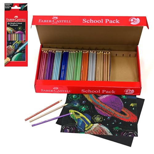 Faber-Castell Metallic EcoPencils, 200 Colored Pencils for Classrooms