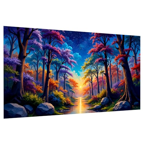 JOOZ Large Diamond Art Kits for Adults 5D Landscape Diamond Painting Kits Full Drill Starry Night Diamond Art Painting Kits Tree Gem Painting Kits for Gift Home Wall Decor 2.7.5x15.7 Inch - color: Tree 062