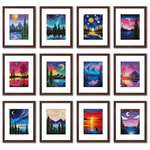 12 Pcs Small Diamond Art Kits Landscape Diamond Art Kits for Adults - color: Landscape-1