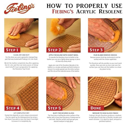 Fiebing's Acrylic Resolene (4 Ounce, Black) - Protective Acrylic Leather Finisher - Flexible, Water Resistant Top Coat for Dyed Boots, Couch, Purse - color: Black