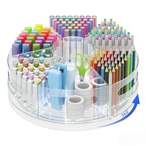 CraftGenes Clear Rotating Organizer, Acrylic Pen Holder, Marker Organizer - size: 1 Pack