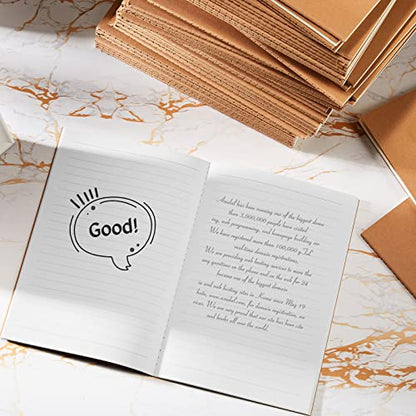 Mimorou 100 Pcs A5 Journals Notebooks Bulk,Brown,Lined - color: Black, Brown, style: Lined
