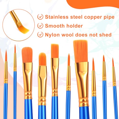 ESRICH 60PCS Paint Brushes, Paint Brush for Acrylic Painting - color: Blue, size: 60
