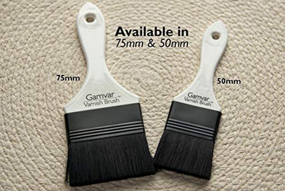 Gamblin Gamvar Varnish Brush 75mm - Professional Paint Brush for Acrylic Varnish Oil Gesso Polyurethane and More! Vegan-Friendly Synthetic Bristles Ideal for Varnishing Interior and Exterior Projects