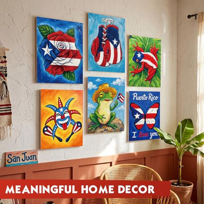Tinlade 12 Pcs Pre Drawn Canvas for Painting Stretched,Puerto Rico - size: Puerto Rico