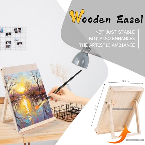 Paint Set for Kids & Adults with 18 Acrylic Paints,Canvas & Easel | 18 acrylic paints,5 canvas panels and an easel for family painting,school projects and creative weekends - color: 18color+35pcs -01
